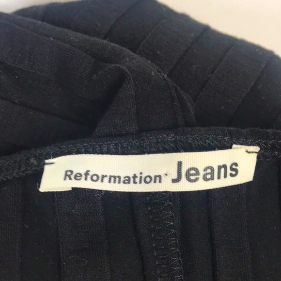 NWT REFORMATION Black Rhine Midi Length Dress - Picture 4 of 7